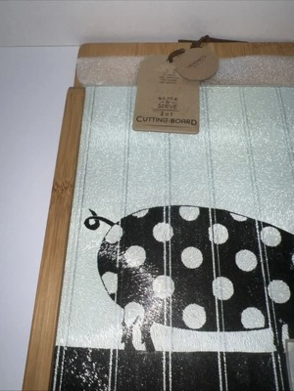 Demdaco By Design Pig Slice & Serve 2 in 1 Cutting Board Bamboo Board Glass
